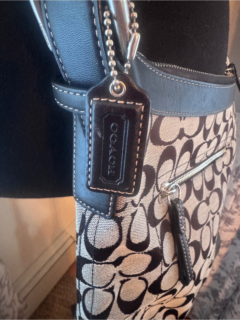 Coach crossbody purse bag logo black Y2K - Picture 3 of 4